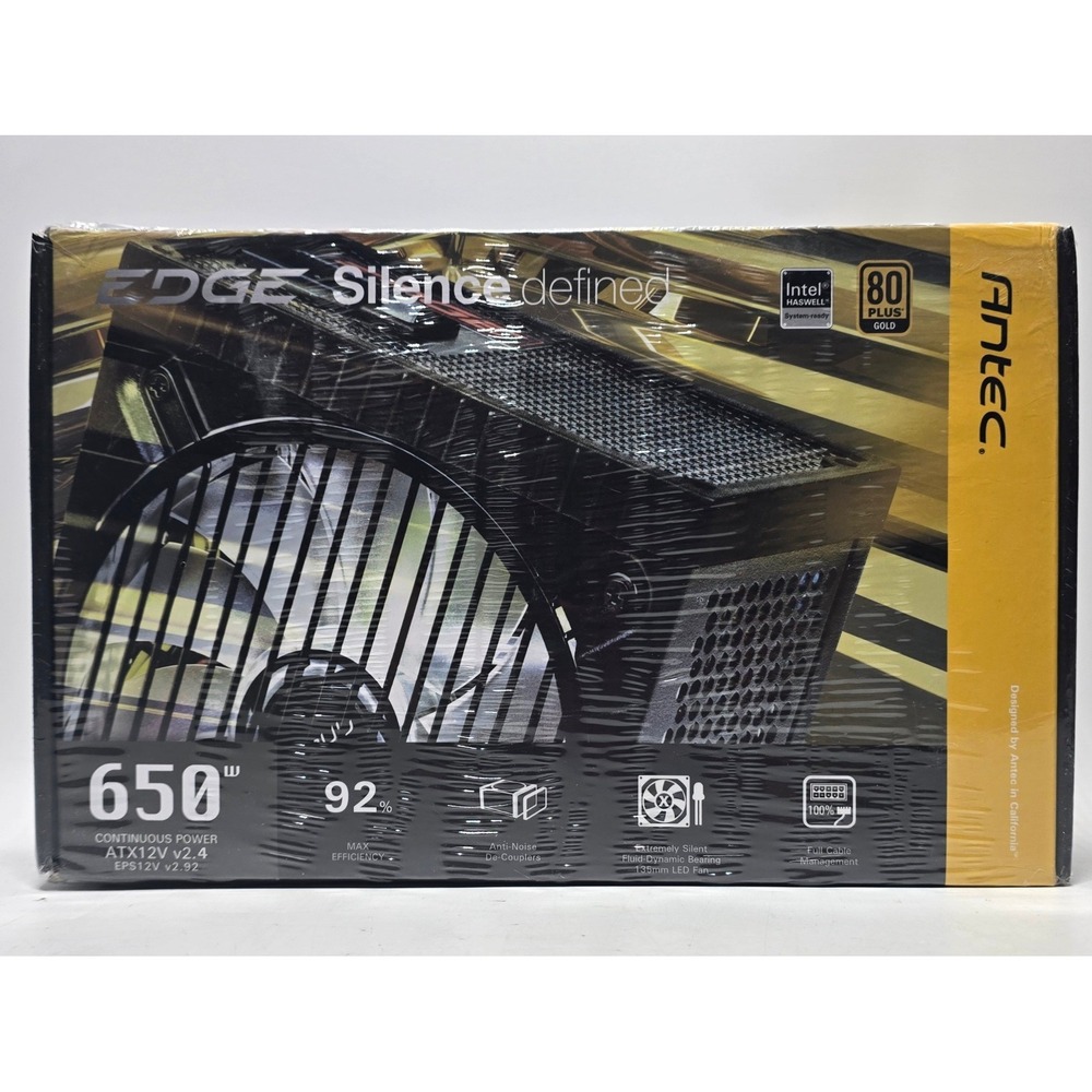 Antec EDGE 650W 80 PLUS Gold Fully Modular Power Supply White LED Fan EDG650
